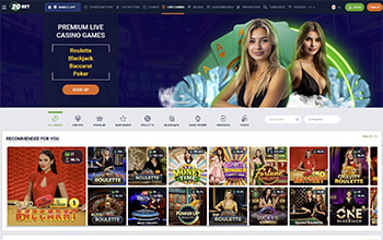 20Bet live casino games.