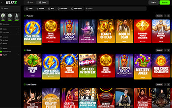 Blitz casino homepage.
