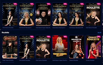 Live casino games at Boomerang