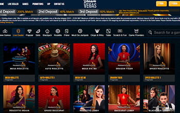 Dream Vegas Live casino games