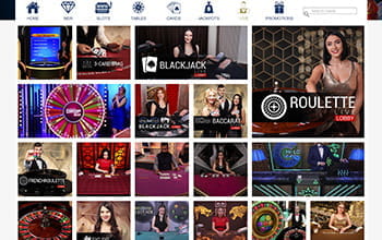 Europa Casino live game selection