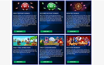 Europa Casino welcome package