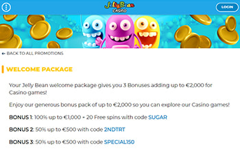 Jellybean casino bonus offers