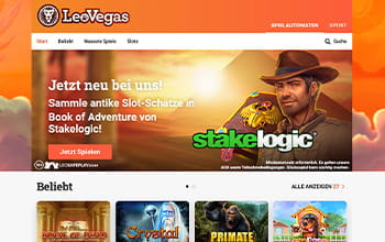 LeoVegas casino homepage