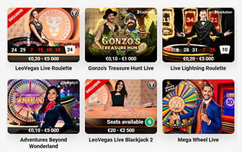 LeoVegas Live casino games