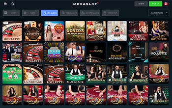 Megaslot live casino games