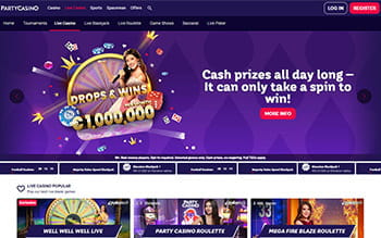 PartyCasino Live casino games