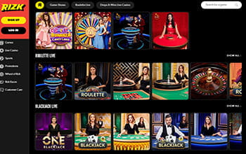 Rizk Live Casino Games