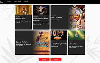 Royal Panda casino home page