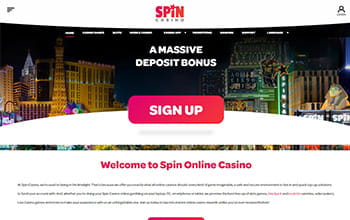 Spin Casino homepage