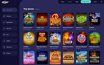 SpinAway casino homepage